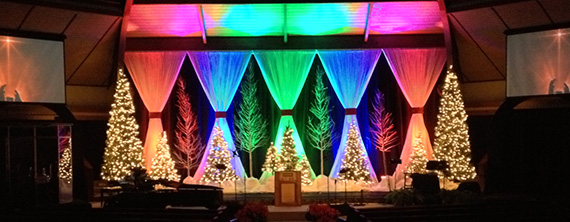 A Rainbow Christmas - Church Stage Design Ideas - Scenic sets and stage